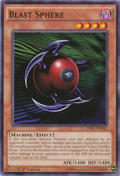 Blast Sphere trading card from Duelist Pack: Battle City Blast Sphere - Duelist Pack: Battle City YuGiOh trading card