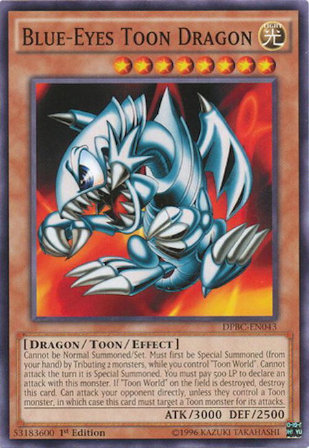 Blue-Eyes Toon Dragon trading card from Duelist Pack: Battle City Blue-Eyes Toon Dragon - Duelist Pack: Battle City YuGiOh trading card