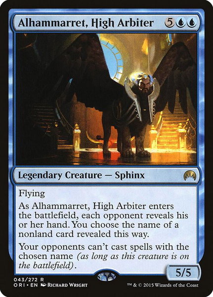 Alhammarret, High Arbiter trading card from Magic Origins Alhammarret, High Arbiter - Magic Origins Magic: The Gathering trading card