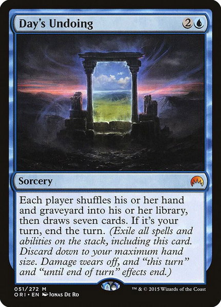 Day's Undoing trading card from Magic Origins Day's Undoing - Magic Origins Magic: The Gathering trading card