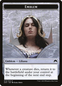 Emblem - Liliana, Defiant Necromancer - Magic Origins (ORI) #13 - Token Magic: The Gathering Trading Card