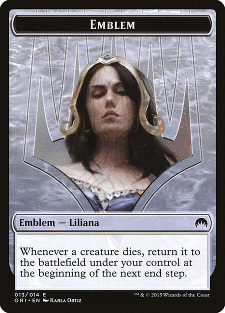Emblem - Liliana, Defiant Necromancer - Magic Origins Magic: The Gathering trading card