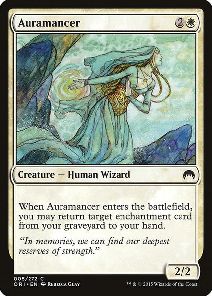 Auramancer trading card from Magic Origins Auramancer - Magic Origins Magic: The Gathering trading card