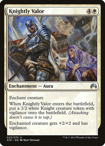 Knightly Valor trading card from Magic Origins Knightly Valor - Magic Origins Magic: The Gathering trading card