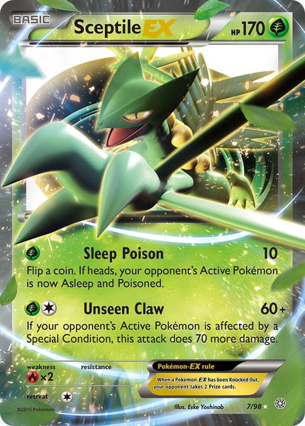 Sceptile EX trading card from XY - Ancient Origins Sceptile EX - XY - Ancient Origins Pokémon trading card
