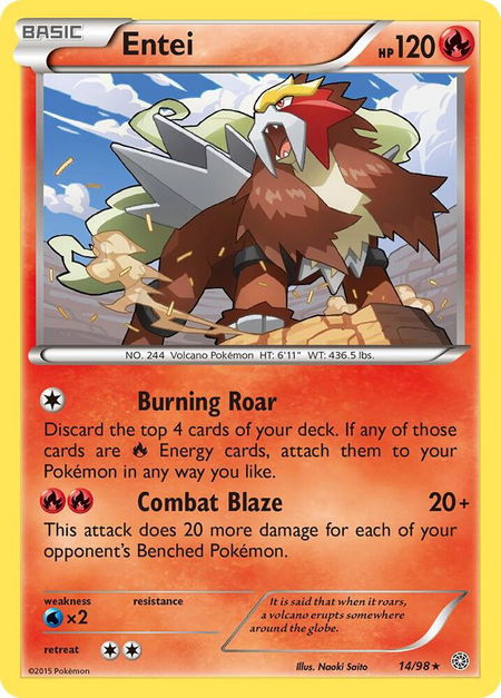 Entei (14) - XY - Ancient Origins Pokémon trading card