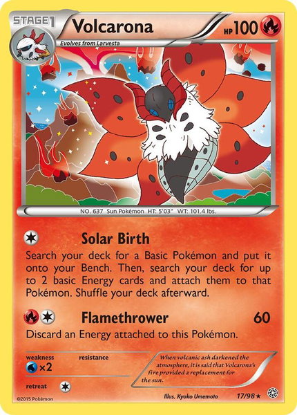 Volcarona (17) trading card from XY - Ancient Origins Volcarona (17) - XY - Ancient Origins Pokémon trading card