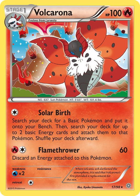 Volcarona (17) - XY - Ancient Origins Pokémon trading card