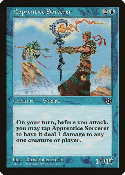 Apprentice Sorcerer - Portal Second Age Magic: The Gathering trading card