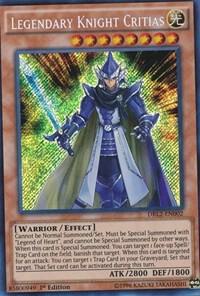 Legendary Knight Critias trading card from Dragons of Legend 2 Legendary Knight Critias - Dragons of Legend 2 YuGiOh trading card