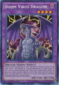 Doom Virus Dragon trading card from Dragons of Legend 2 Doom Virus Dragon - Dragons of Legend 2 YuGiOh trading card