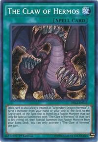 The Claw of Hermos trading card from Dragons of Legend 2 The Claw of Hermos - Dragons of Legend 2 YuGiOh trading card