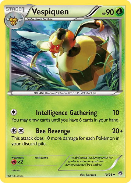 Vespiquen (10) trading card from XY - Ancient Origins Vespiquen (10) - XY - Ancient Origins Pokémon trading card