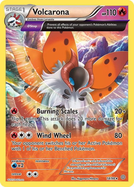Volcarona (18) trading card from XY - Ancient Origins Volcarona (18) - XY - Ancient Origins Pokémon trading card