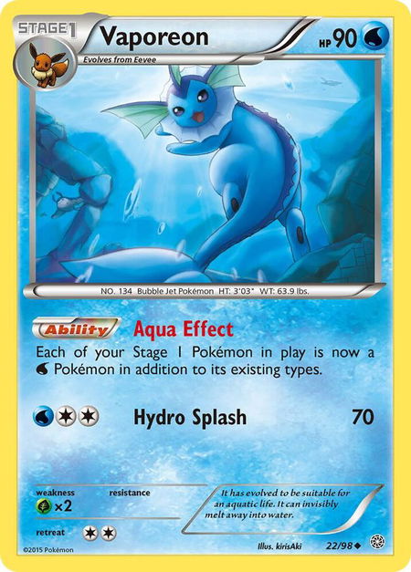 Vaporeon - XY - Ancient Origins Pokémon trading card