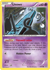 Unown - XY - Ancient Origins (AOR) #30/98 - Common Pokémon Trading Card