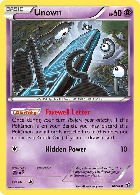 Unown - XY - Ancient Origins Pokémon trading card