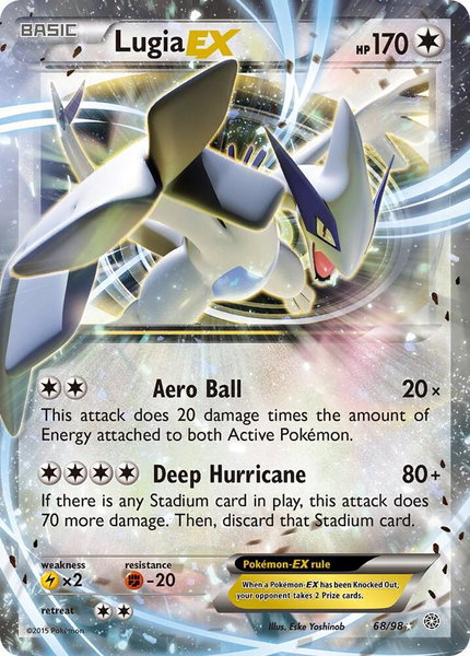 Lugia EX trading card from XY - Ancient Origins Lugia EX - XY - Ancient Origins Pokémon trading card