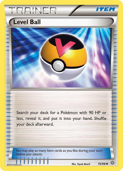 Level Ball trading card from XY - Ancient Origins Level Ball - XY - Ancient Origins Pokémon trading card