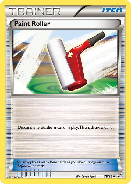 Paint Roller trading card from XY - Ancient Origins Paint Roller - XY - Ancient Origins Pokémon trading card