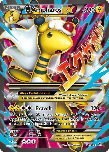 M Ampharos EX (88 Full Art) - XY - Ancient Origins Pokémon trading card