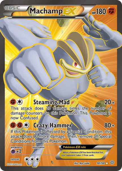 Machamp EX (90 Full Art) trading card from XY - Ancient Origins Machamp EX (90 Full Art) - XY - Ancient Origins Pokémon trading card