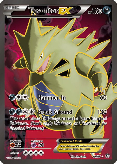 Tyranitar EX (91 Full Art) - XY - Ancient Origins Pokémon trading card