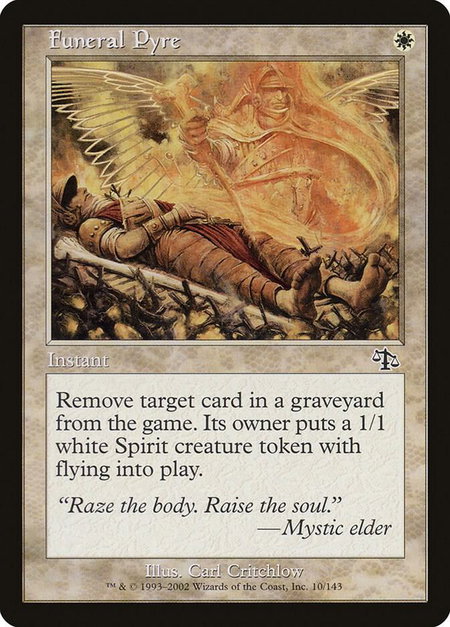 Funeral Pyre - Judgment Magic: The Gathering trading card