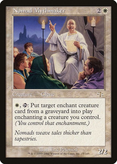 Nomad Mythmaker trading card from Judgment Nomad Mythmaker - Judgment Magic: The Gathering trading card