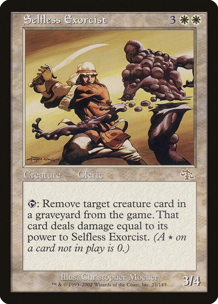 Selfless Exorcist - Judgment Magic: The Gathering trading card