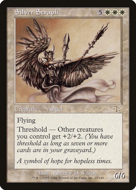 Silver Seraph trading card from Judgment Silver Seraph - Judgment Magic: The Gathering trading card