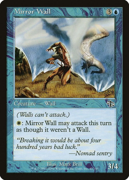Mirror Wall trading card from Judgment Mirror Wall - Judgment Magic: The Gathering trading card