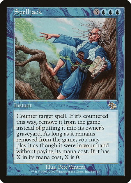 Spelljack trading card from Judgment Spelljack - Judgment Magic: The Gathering trading card