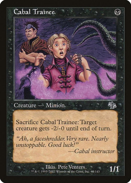 Cabal Trainee trading card from Judgment Cabal Trainee - Judgment Magic: The Gathering trading card