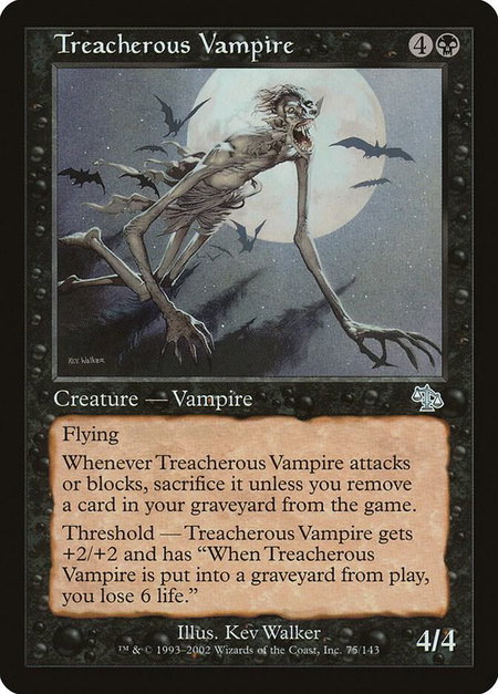 Treacherous Vampire - Judgment Magic: The Gathering trading card