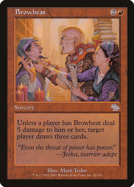 Browbeat trading card from Judgment Browbeat - Judgment Magic: The Gathering trading card