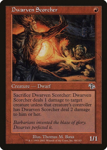 Dwarven Scorcher - Judgment Magic: The Gathering trading card