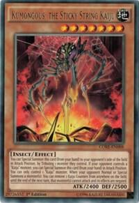 Kumongous, the Sticky String Kaiju trading card from Clash of Rebellions Kumongous, the Sticky String Kaiju - Clash of Rebellions YuGiOh trading card