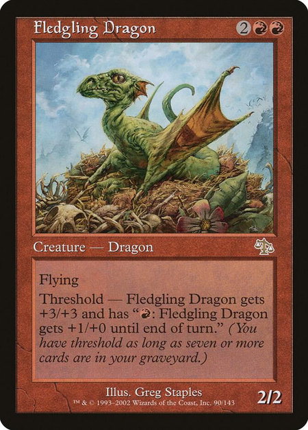 Fledgling Dragon - Judgment Magic: The Gathering trading card