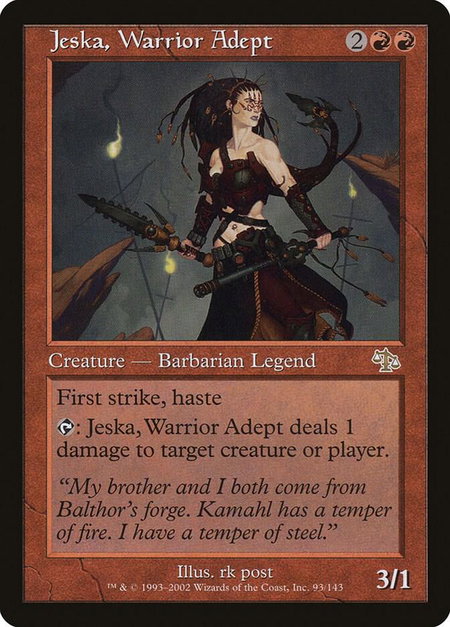 Jeska, Warrior Adept - Judgment Magic: The Gathering trading card