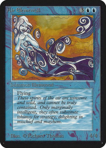 Air Elemental trading card from Alpha Edition Air Elemental - Alpha Edition Magic: The Gathering trading card
