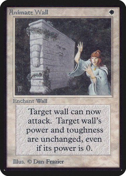 Animate Wall trading card from Alpha Edition Animate Wall - Alpha Edition Magic: The Gathering trading card