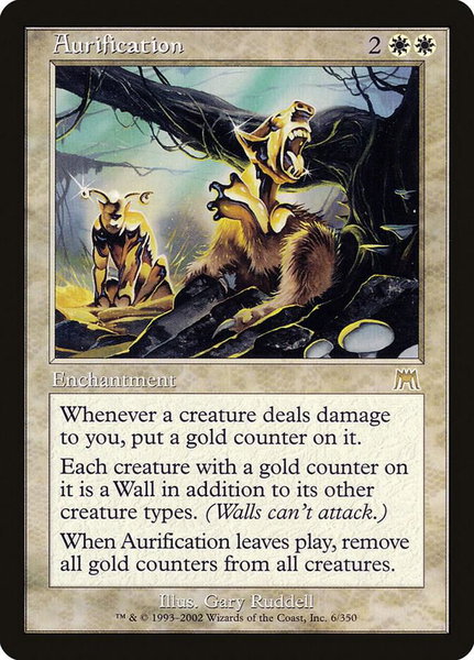 Aurification trading card from Onslaught Aurification - Onslaught Magic: The Gathering trading card