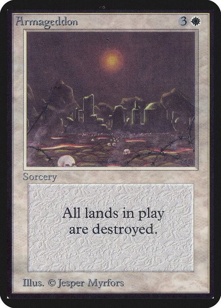 Armageddon trading card from Alpha Edition Armageddon - Alpha Edition Magic: The Gathering trading card