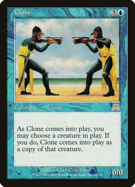 Clone trading card from Onslaught Clone - Onslaught Magic: The Gathering trading card