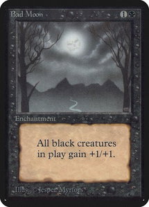 Bad Moon - Alpha Edition (LEA) #93 - Rare Magic: The Gathering Trading Card