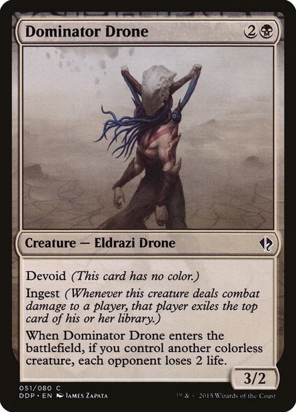 Dominator Drone trading card from Duel Decks: Zendikar vs. Eldrazi Dominator Drone - Duel Decks: Zendikar vs. Eldrazi Magic: The Gathering trading card
