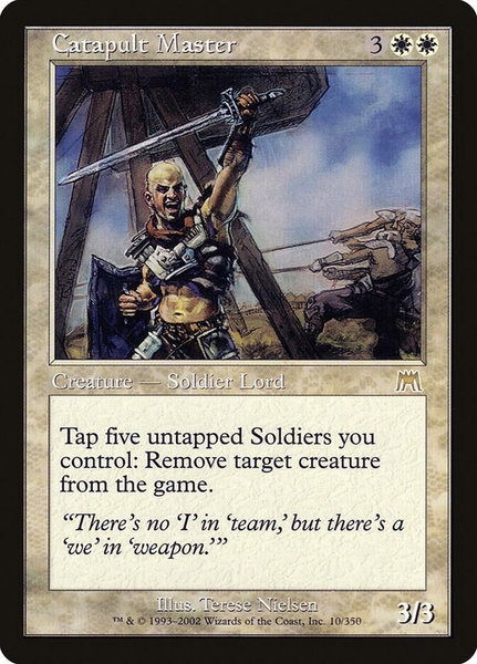 Catapult Master trading card from Onslaught Catapult Master - Onslaught Magic: The Gathering trading card
