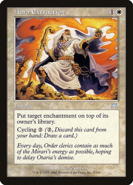 Aura Extraction trading card from Onslaught Aura Extraction - Onslaught Magic: The Gathering trading card