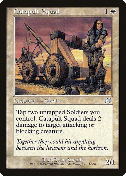 Catapult Squad trading card from Onslaught Catapult Squad - Onslaught Magic: The Gathering trading card